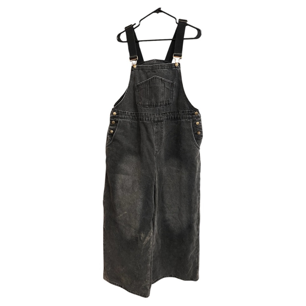 DENIM POCKET WIDE LEG JUMPSUIT CURVE & PLUS cider